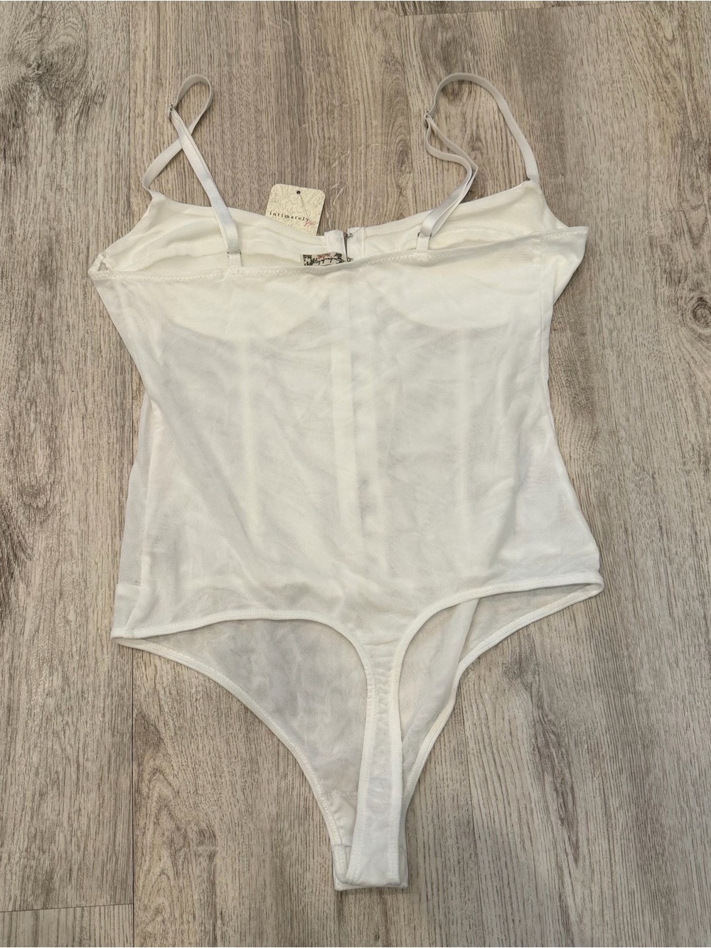 NWT Intimately Free People White Sheer Corset Bodysuit Medium - Picture 2 of 2